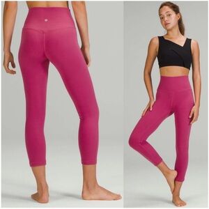 BOGO! Lululemon Align High Rise Crop 23" Leggings Pink Lychee Size 14